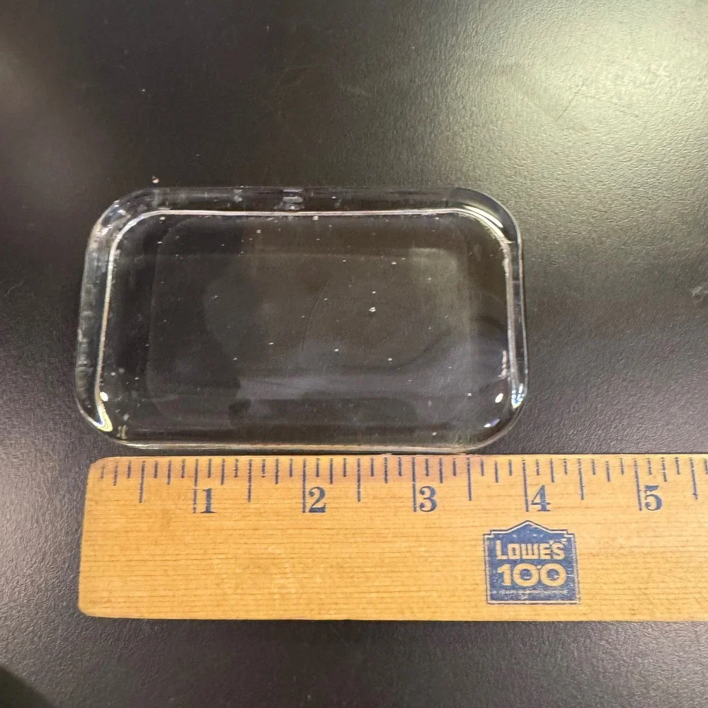 Heavy Glass Trinket Dish Tray Home Decor 4x2.5 Clear‎ Rectangular Catchall